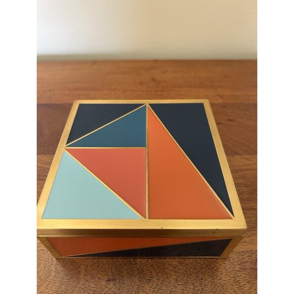 West Elm 5" Brass Edge Design Box - Picture 7 of 9